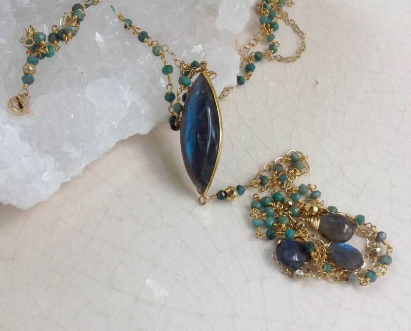 Kette Edelstein Y Halskette/Lange Stein Kette Edelstein Y Halskette/Lange Stein von MustardSeedTreasures