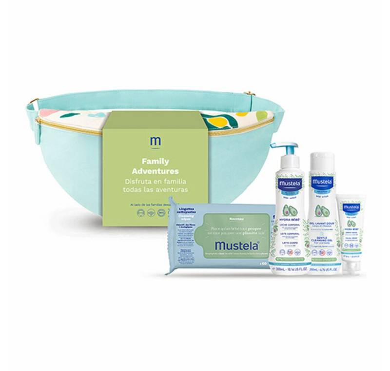 Mustela Hautpflege-Set Banana Tasche Fam.adventure Pastell von Mustela