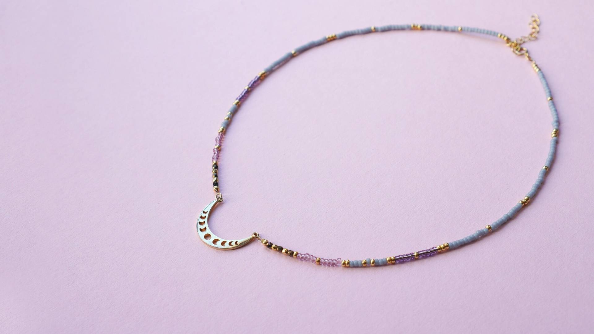 Galaxie Perlen - Und Mondhalskette von MustelideeFR