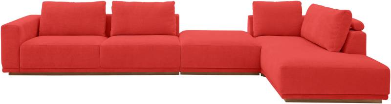 Musterring Wohnlandschaft Anreihsofa mit Armlehne links, Eckteil rechts mit Kissen & Hocker von Musterring