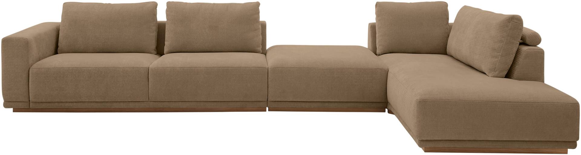 Musterring Wohnlandschaft Anreihsofa mit Armlehne links, Eckteil rechts mit Kissen & Hocker von Musterring