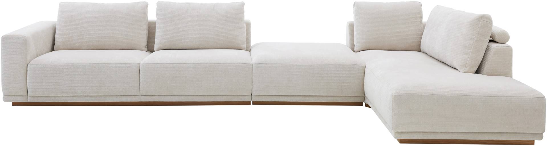 Musterring Wohnlandschaft Anreihsofa mit Armlehne links, Eckteil rechts mit Kissen & Hocker von Musterring