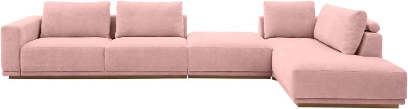 Musterring Wohnlandschaft Anreihsofa mit Armlehne links, Eckteil rechts mit Kissen & Hocker von Musterring