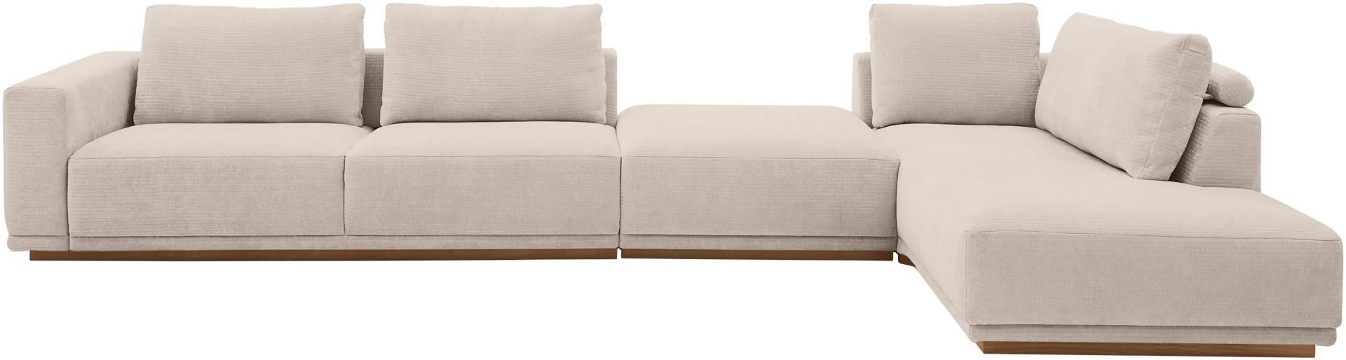 Musterring Wohnlandschaft Anreihsofa mit Armlehne links, Eckteil rechts mit Kissen & Hocker von Musterring