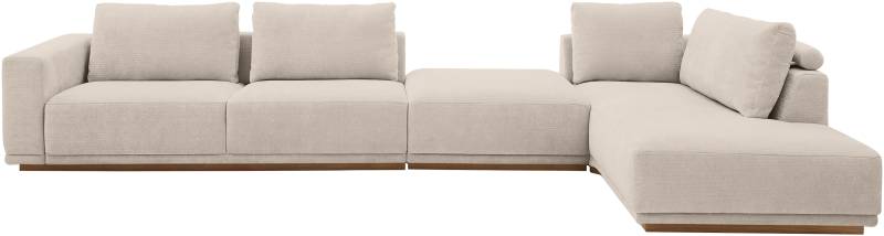 Musterring Wohnlandschaft Anreihsofa mit Armlehne links, Eckteil rechts mit Kissen & Hocker von Musterring