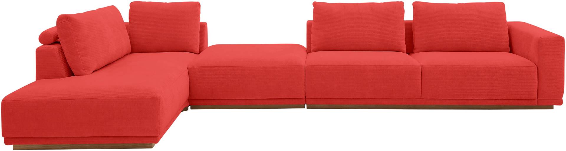Musterring Wohnlandschaft Anreihsofa mit Armlehne rechts, Eckteil links mit Kissen & Hocker von Musterring