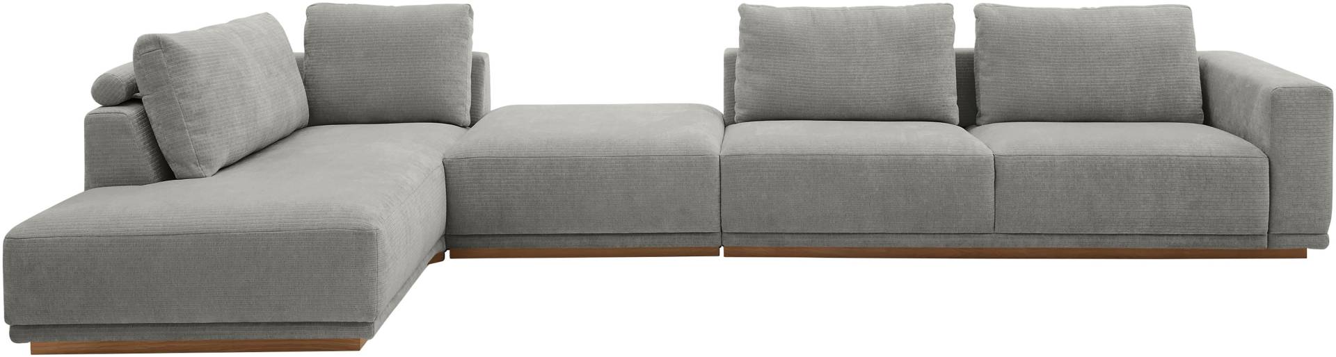 Musterring Wohnlandschaft Anreihsofa mit Armlehne rechts, Eckteil links mit Kissen & Hocker von Musterring