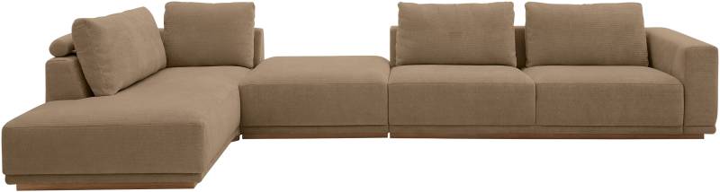 Musterring Wohnlandschaft Anreihsofa mit Armlehne rechts, Eckteil links mit Kissen & Hocker von Musterring