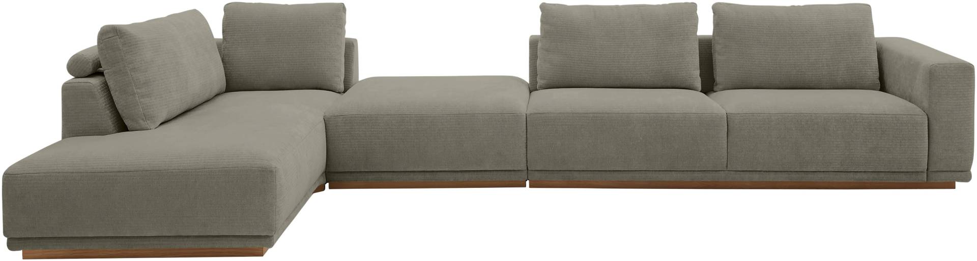 Musterring Wohnlandschaft Anreihsofa mit Armlehne rechts, Eckteil links mit Kissen & Hocker von Musterring