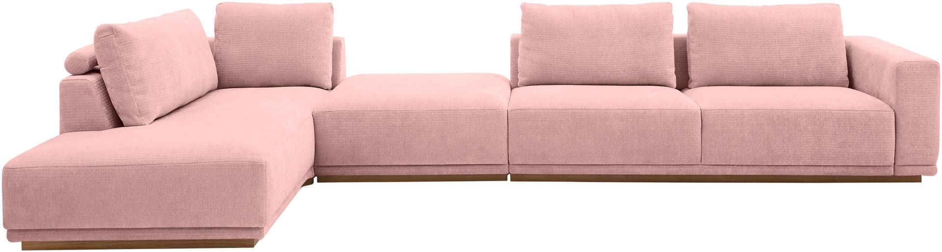 Musterring Wohnlandschaft Anreihsofa mit Armlehne rechts, Eckteil links mit Kissen & Hocker von Musterring