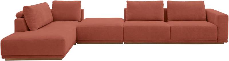 Musterring Wohnlandschaft Anreihsofa mit Armlehne rechts, Eckteil links mit Kissen & Hocker von Musterring