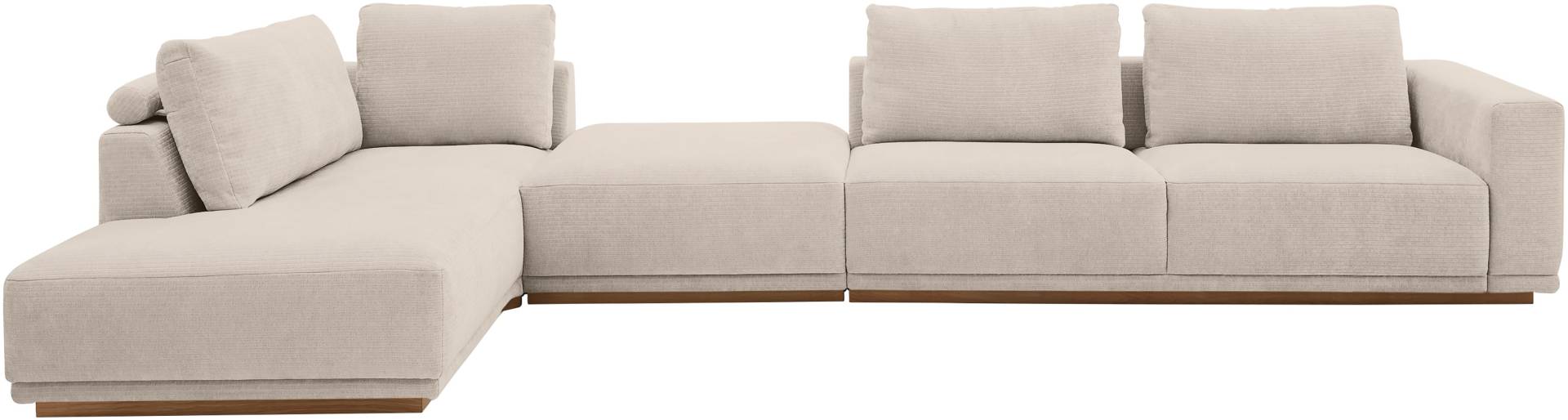 Musterring Wohnlandschaft Anreihsofa mit Armlehne rechts, Eckteil links mit Kissen & Hocker von Musterring