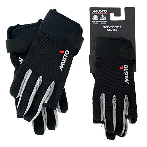 Musto Essential Sailing Lange Fingerhandschuhe in Schwarz - Erwachsene Unisex - Ideal für das ganze Jahr über - Leichtes Stretching von Musto