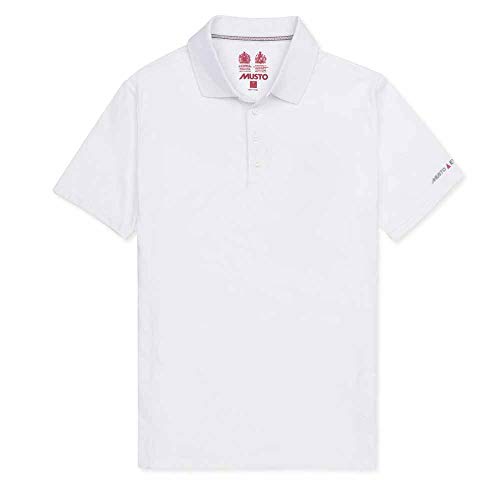 Musto Mens Evolution Sunblock Polo ShirtWhite - Kurzarm - Aktiv bleiben - Knopfleiste mit 4 Knöpfen von Musto