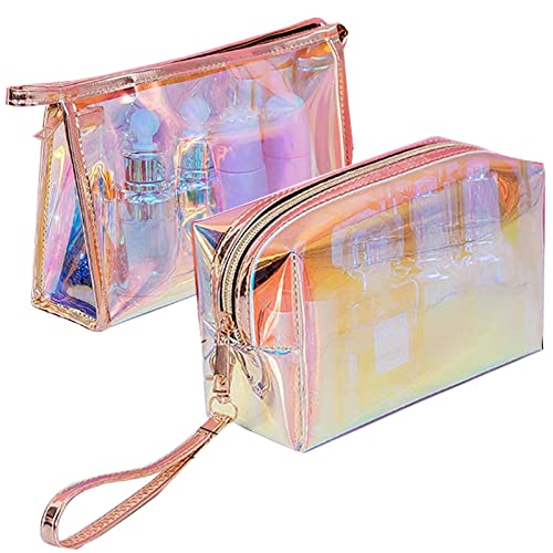 Kulturbeutel, 2 Stück Kulturbeutel für Damen, transparent, tragbar, weich, TPU, Reise-Kulturbeutel, modisch, bunt, glitzernd, Kulturbeutel für Frauen, Kosmetiktasche, Modisch Kulturbeutel, 2 Stück Kulturbeutel für Damen, transparent, tragbar, weich, TPU, Reise-Kulturbeutel, modisch, bunt, glitzernd, Kulturbeutel für Frauen, Kosmetiktasche, Modisch von Musubi