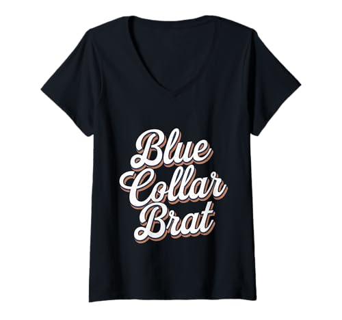Damen Blue Collar Brat Stolz der Arbeiterklasse |- T-Shirt mit V-Ausschnitt Damen Blue Collar Brat Stolz der Arbeiterklasse |- T-Shirt mit V-Ausschnitt von Mut der Mitarbeiter