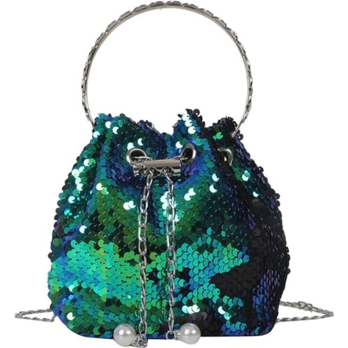 Muteitt Pailletten-abendtasche, Glitzer-umhängetasche, Kordelzug-, Damen-pailletten-umhängetasche Für Hochzeit, Party von Muteitt