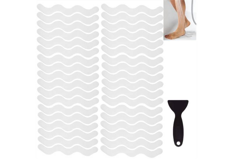 Mutig Antirutsch-Aufkleber Anti-Rutsch Aufkleber für Badewanne&Dusche-S-förmigen rutschfeste Pads, 36 Stück Selbstklebende Badewannen Sticker - Transparente Duscheinlagen von Mutig
