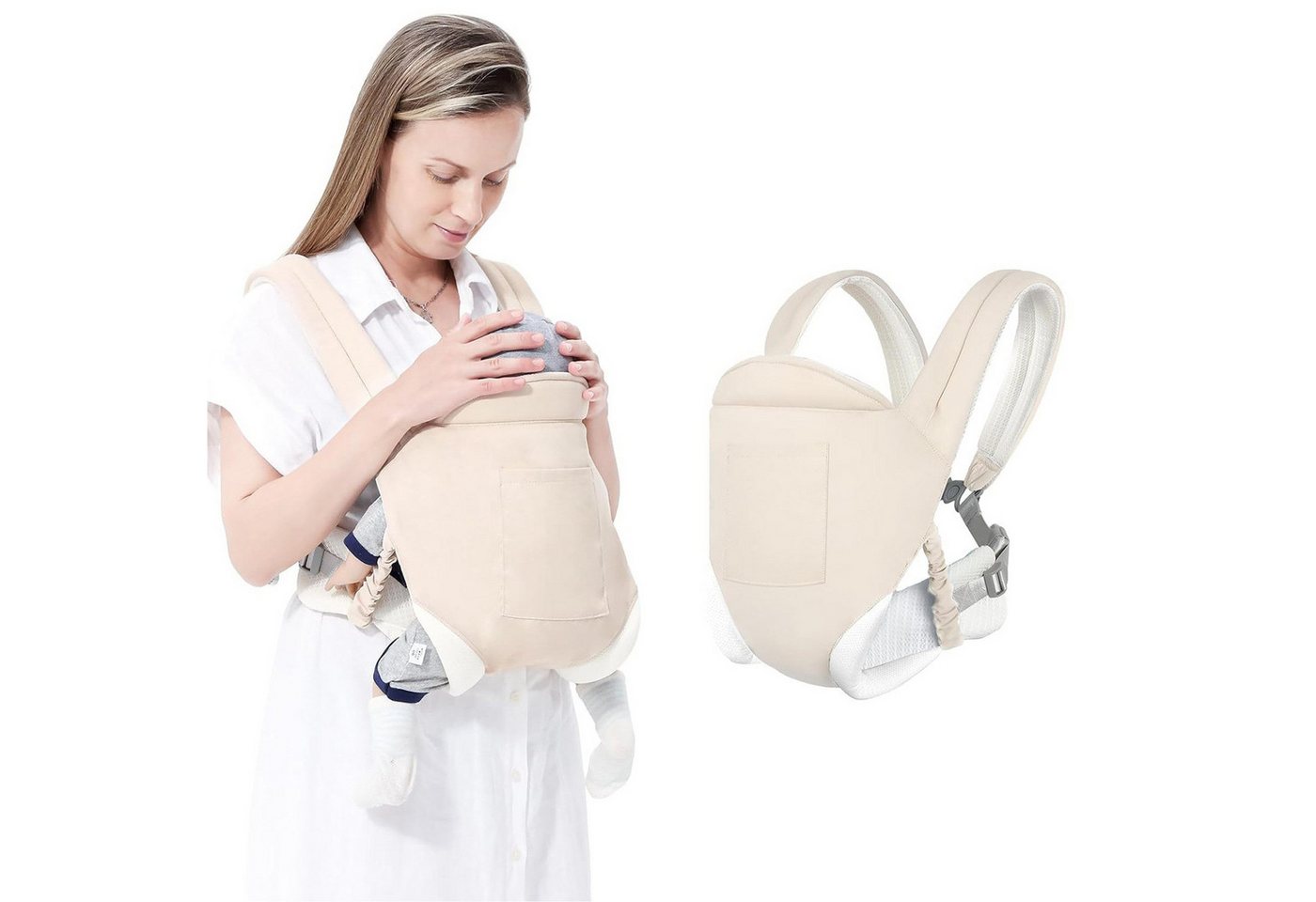 Mutig Babytrage Babytrage 3-in-1 mit M-Position, Bauchtrage Rückentrage & Hüfttrage (atmungsaktives Honeycomb-Mesh, verstellbarer Hüftgurt), für Neugeborene & Kleinkinder 3,5–20 kg von Mutig