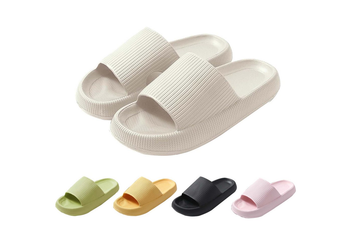 Mutig Badeschuhe Herren Damen,Original EVA Badeschlappen,weich & bequem Hüttenschuhe (Besonders weiches Material mit rutschfester Sohle,Bequem zu tragen, Wolkenweiches Tragegefühl,Slippers für Badezimmer,Perfekte Wahl) Hüttenschuhe Damen Herren Duschpantoffeln Casual Hausschuhe Hausschuh von Mutig