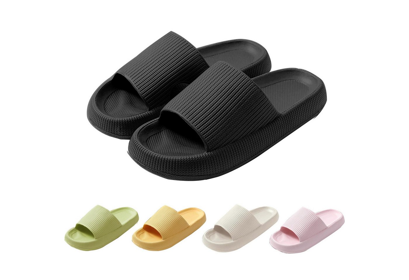 Mutig Badeschuhe Herren Damen,Original EVA Badeschlappen,weich & bequem Hüttenschuhe (Besonders weiches Material mit rutschfester Sohle,Bequem zu tragen, Wolkenweiches Tragegefühl,Slippers für Badezimmer,Perfekte Wahl) Hüttenschuhe Damen Herren Duschpantoffeln Casual Hausschuhe Hausschuh von Mutig