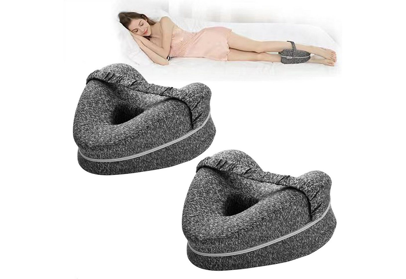 Mutig Balancekissen Kniekissen für Seitenschläfer 2 Stück,Ergonomisches Lagerungskissen, Memory-Schaum für Rücken-/Hüft-/Gelenk- und Ischiasschmerzlinderung von Mutig