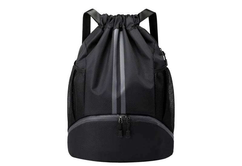 Mutig Freizeittasche Turnbeutel Fußballtasche Rucksack mit Kordelzug Verstellbar (Tunnelzug Gymsack Wasserfest Sporttasche Kordelzugbeutel,groß, Mit Ball- und Bodenfach, wasserdicht, für Urlaub, Reisen), für Herren Damen Kinder Jugend Junioren, Fußball von Mutig