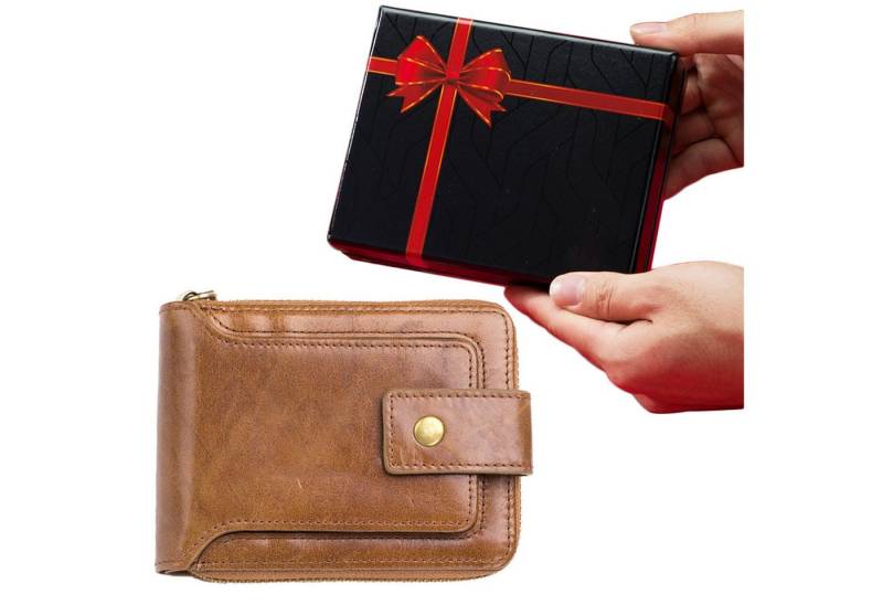 Mutig Geldbörse Slim Wallet Fold mit Münzfach Geldbörse Herren mit Ausweisfenster (Geldklammer & RFID Schutz, Klein Portmonee mit Kartenetui, für 11-14 Karten, Geldbörse Herren, mit Zipper Brieftasche), für Kreditkarten Reise Geldbörse,Geschenk für Männer / Frauen von Mutig