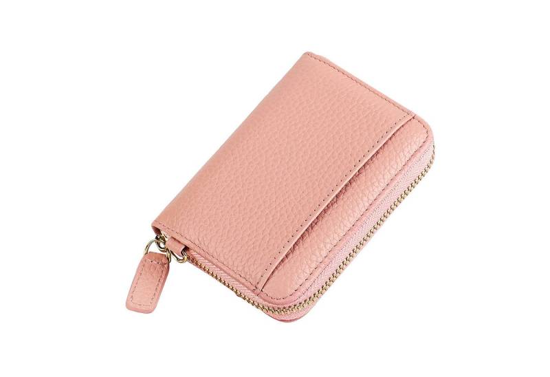 Mutig Kartenetui Kartenetui mit Münzfach (Kreditkartenetui aus Leder, viel Platz, universelle Geldbörse mit RFID-NFC-Schutz), RFID -Kreditkartenbox besteht aus Leder mit Reißverschluss von Mutig