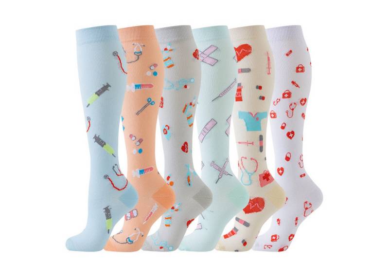 Mutig Kompressionsstrümpfe 6 Paar Kompressionsstrümpfe, Stützstrümpfe (Kompressionssocken für Damen und Herren, 15-30 mmHg, für Sport, Laufen, Radfahren, Reisen) Flug, Krankenschwestern, Schwangerschaft von Mutig