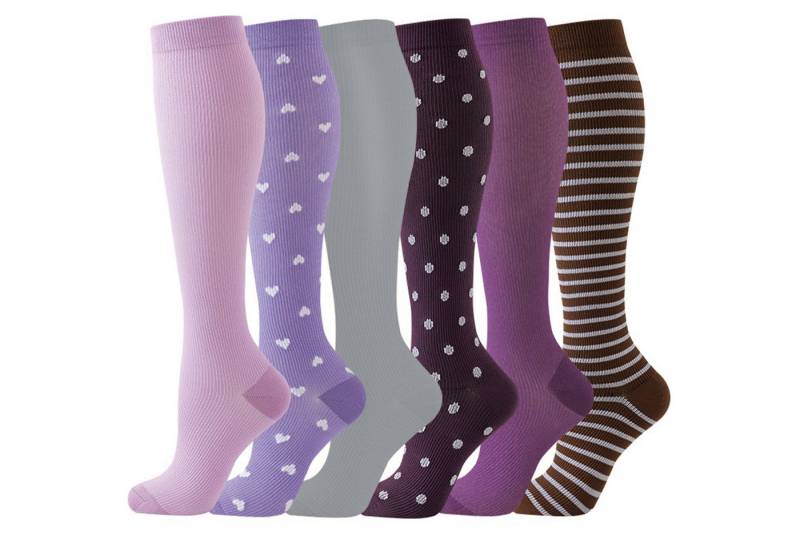 Mutig Kompressionsstrümpfe 6 Paar Kompressionsstrümpfe, Stützstrümpfe (Kompressionssocken für Damen und Herren, 15-30 mmHg, für Sport, Laufen, Radfahren, Reisen) Flug, Krankenschwestern, Schwangerschaft von Mutig