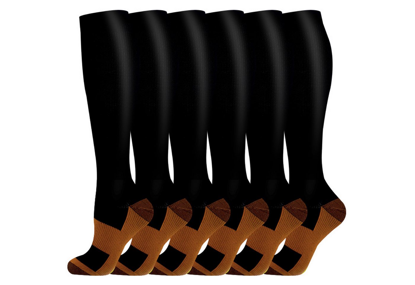 Mutig Kompressionsstrümpfe 6 Paar Kompressionsstrümpfe, Stützstrümpfe (Kompressionssocken für Damen und Herren, 15-30 mmHg, für Sport, Laufen, Radfahren, Reisen) Flug, Krankenschwestern, Schwangerschaft von Mutig