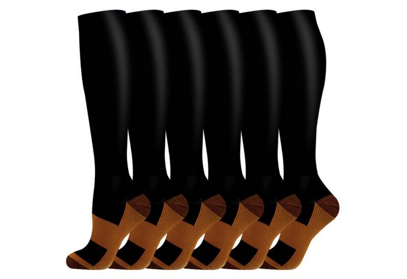 Mutig Kompressionsstrümpfe 6 Paar Kompressionsstrümpfe, Stützstrümpfe (Kompressionssocken für Damen und Herren, 15-30 mmHg, für Sport, Laufen, Radfahren, Reisen) Flug, Krankenschwestern, Schwangerschaft von Mutig