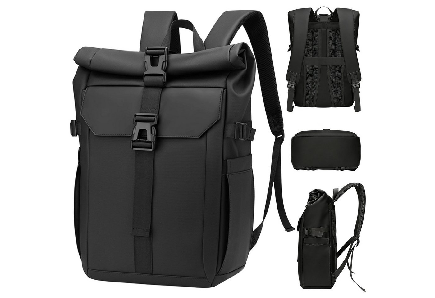 Mutig Laptoprucksack Rolltop Rucksack für Damen und Herren, Wasserdicht (16 Zoll Laptop Rucksack, großer Reise Rucksack, Daypack, Backpack, Wanderrucksack für Uni, Arbeit, Fahrrad, Reisen und Wandern) von Mutig