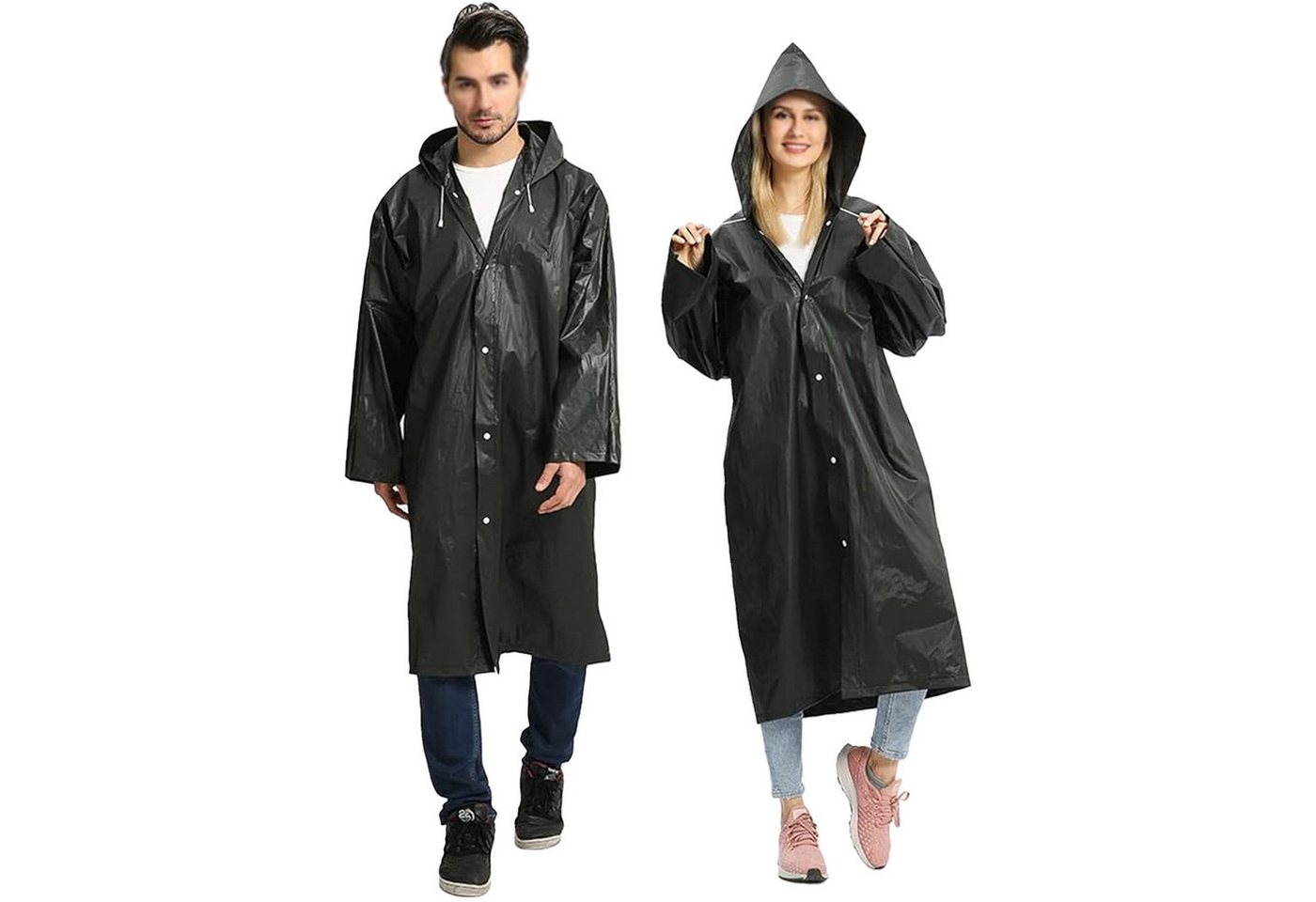 Mutig Regenjacke Regenponcho, Unisex Wiederverwendbar, 2 Stück Tragbarer Regenmantel (PEVA Wasserdicht Regencape Atmungsaktiv Regenjacke, Reisen, Wandern, Radfahren, Camping) für Outdoor-Aktivitäten,wie Bergsteigen,Wandern, Picknick,Angeln von Mutig