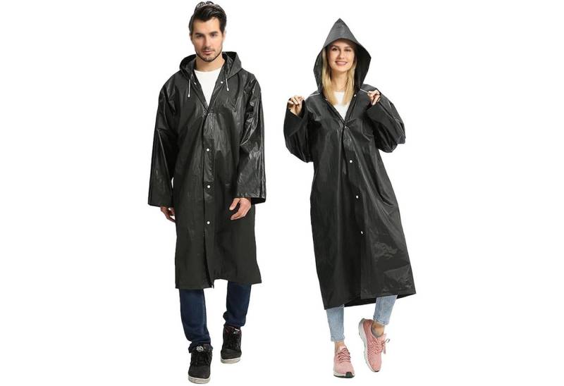 Mutig Regenjacke Regenponcho, Unisex Wiederverwendbar, 2 Stück Tragbarer Regenmantel (PEVA Wasserdicht Regencape Atmungsaktiv Regenjacke, Reisen, Wandern, Radfahren, Camping) für Outdoor-Aktivitäten,wie Bergsteigen,Wandern, Picknick,Angeln von Mutig