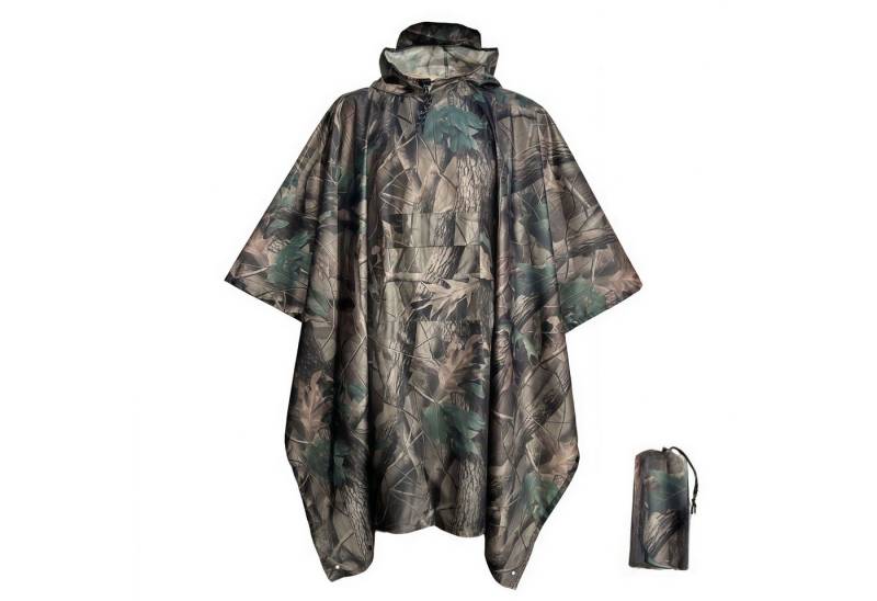 Mutig Regenmantel Leicht Wasserdicht Regenponcho Herren - Mehrzweck Regenjacke Outdoor (Wiederverwendbar Atmungsaktive 3in1 Regencape, eine Tarnfarbe, mit Kapuze Faltbare Tasche für Camping Wandern Hikking, Outdoor, Jagd) von Mutig