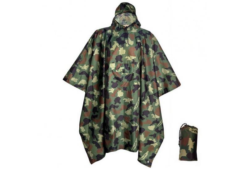 Mutig Regenmantel Leicht Wasserdicht Regenponcho Herren - Mehrzweck Regenjacke Outdoor (mit Kapuze Faltbare Tasche für Camping Wandern Hikking, Outdoor, Jagd, Wiederverwendbar Atmungsaktive 3in1 Regencape) von Mutig