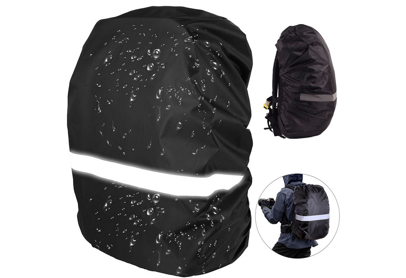 Mutig Rucksack-Regenschutz Regenschutz für Rucksäcke (18-55L),Wasserdichter mit Reflexstreifen (Regenhülle Universeller Windabweisend Rucksackschutz, ucksackschutz für Wandern, Camping, Reisen, Radfahren), Mehrere Größen S/M/L, 100 % wasserdicht, Hochreflektiv , Weit verbreitet von Mutig