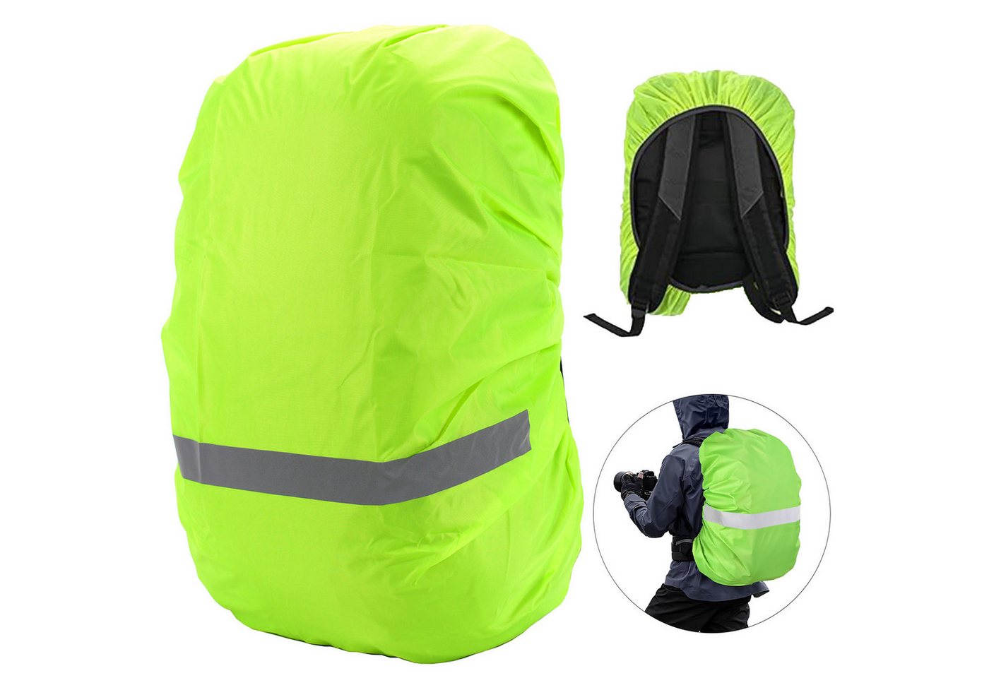 Mutig Rucksack-Regenschutz Regenschutz für Rucksäcke (18-55L),Wasserdichter mit Reflexstreifen (Regenhülle Universeller Windabweisend Rucksackschutz, ucksackschutz für Wandern, Camping, Reisen, Radfahren), Mehrere Größen S/M/L, 100 % wasserdicht, Hochreflektiv , Weit verbreitet von Mutig