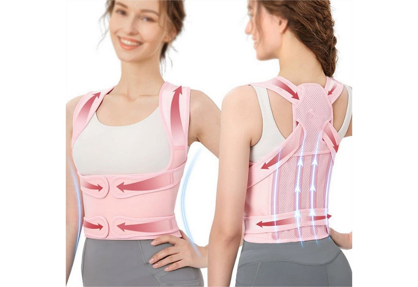 Mutig Rückenbandage Gerader Rücken Geradehalter, Haltungskorrektur Rücken Damen und Herren (rückengurt,lendenwirbelstütze,bandscheiben gürtel,lendenwirbelgürtel, Verstellbare Rückenstützgürtel Back Support Corrector,Rückenstrecker), für Linderung,Skoliose,Rückenglätter,Haltungskorrektur,Rückenstütze von Mutig
