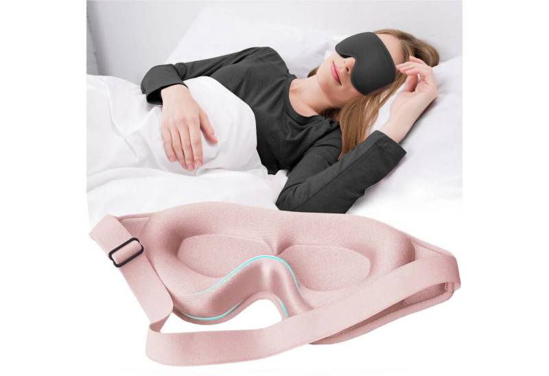 Mutig Schlafmaske 3D Schlafmaske für Seitenschläfer, Augenmaske für Frauen & Herren, Lichtblockierende & Atmungsaktive Augenmaske mit Memory Foam, Verstellbares Gummiband & Ohrstöpseln, für Männer und Frauen, Reisen & Yoga von Mutig