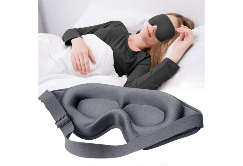 Mutig Schlafmaske 3D Schlafmaske für Seitenschläfer, Augenmaske für Frauen & Herren, Lichtblockierende & Atmungsaktive Augenmaske mit Memory Foam, Verstellbares Gummiband & Ohrstöpseln, für Männer und Frauen, Reisen & Yoga von Mutig