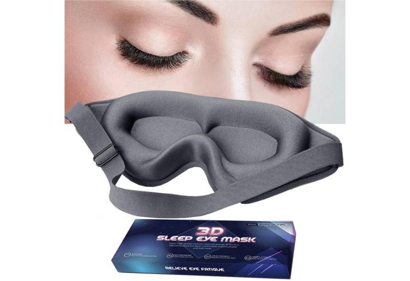 Mutig Schlafmaske 3D Schlafmaske für Seitenschläfer, Lichtblockierende & Atmungsaktive Augenmaske mit Memory Foam, Verstellbares Gummiband & Ohrstöpseln, für Männer und Frauen, Reisen & Yoga von Mutig