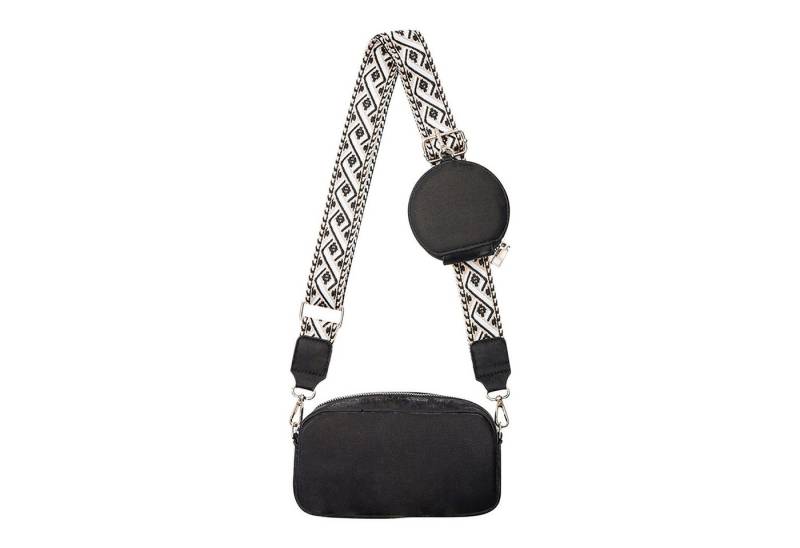 Mutig Schultertasche Bauchtasche Damen Brusttasche Schwarz Umhängetasche Veganes Leder (mit 3.8cm Breiten Schultergurt und Münzbörse Mittelgroß Crossbody Bag, umhängetaschen, brusttasche, handtasche, modischer Samt), geeignet für den täglichen Gebrauch,Reisen,Einkaufen und Verabredungen von Mutig