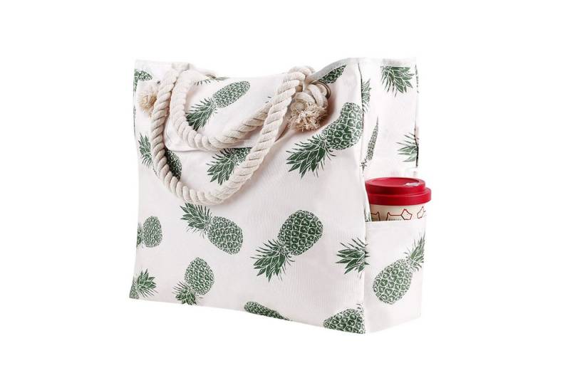 Mutig Strandtasche Große Strandtasche XXL mit Reißverschluss (Schwimmbadtasche, Familie Umhängetasche, Shopper Tasche Damen, Handtasche für Pool, Strand, Urlaub, Einkaufen), Picknick, Reisen und Alltag von Mutig