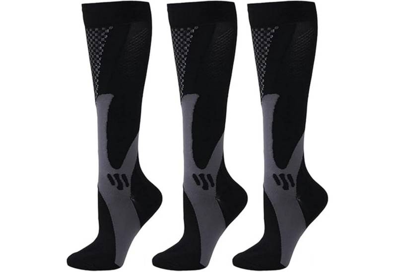 Mutig Stützkniestrümpfe 3 Paar Kompressionsstrümpfe Kniestrümpfe Stützstrümpfe Laufsocken (15-25mmHg Stützstrümpfe Sport Kompressionssocken mit Elastisch, für Damen und Herren) für Sport, Laufen, Flug, Reisen, Schwangerschaft,Compression Socks von Mutig