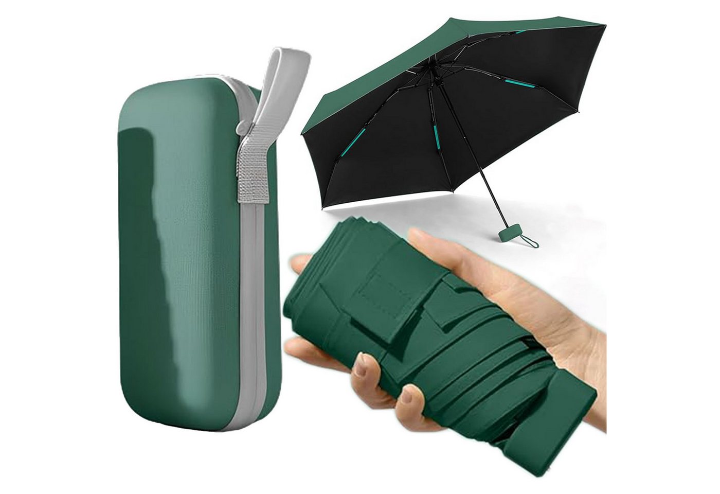 Mutig Taschenregenschirm Regenschirm Reise-Regenschirm,Mini Regenschirm, Kleiner UV-Regenschirm, Winddichter Regenschirm Mit Kapselhülle,Tragbarer Taschenschirm von Mutig