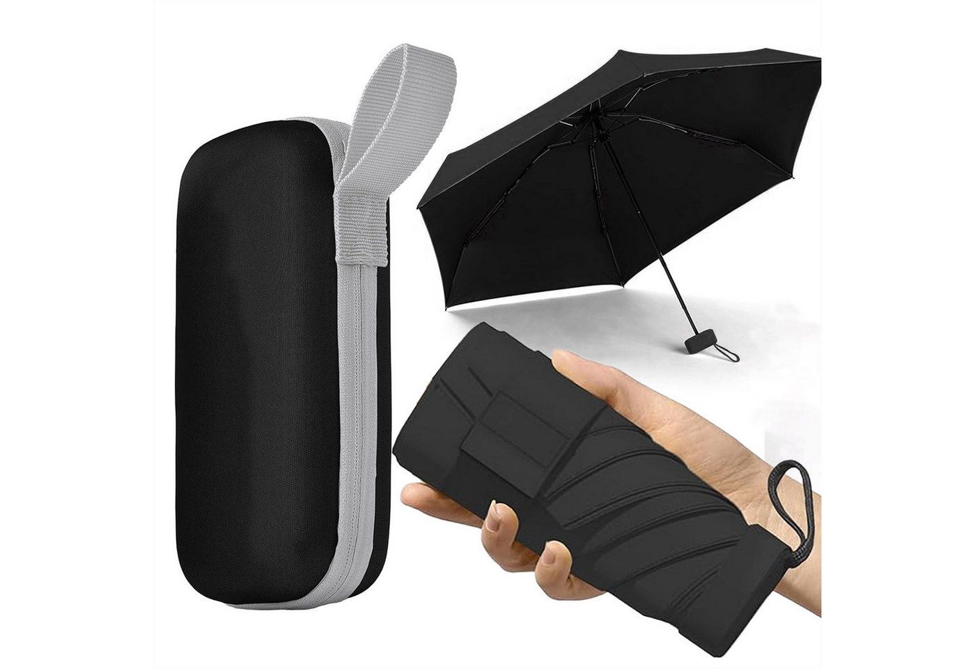 Mutig Taschenregenschirm Regenschirm Reise-Regenschirm,Mini Regenschirm, Kleiner UV-Regenschirm, Winddichter Regenschirm Mit Kapselhülle,Tragbarer Taschenschirm von Mutig