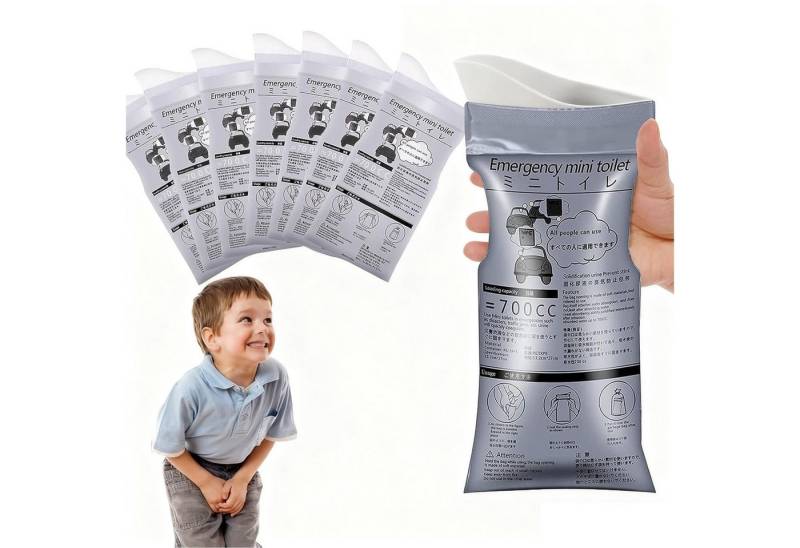 Mutig Toilettentrainer Campingtoilette 8er Einweg-Urinbeutel, Mobile Notfalltoilette im Auto, (700 ml Tragbarer Urinbeutel, Pinkelbeutel), Männer, Frauen, Kinder, Super Saugfähig von Mutig